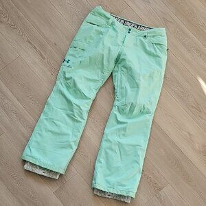 Under Armour Mint Green Snow Skii Snowboard Insulated Waterproof Pants Lrg